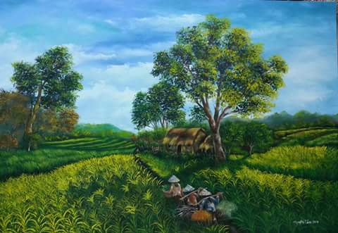 Tranh Sơn Dầu Chiều Quê